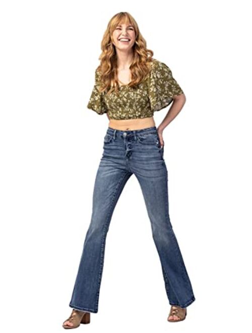 Judy Blue Women's High Waist Trouser Flare Jeans