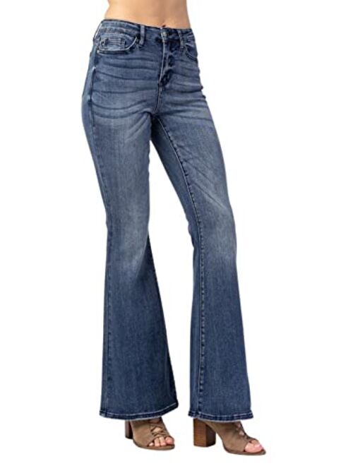 Judy Blue Women's High Waist Trouser Flare Jeans