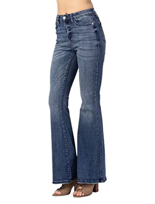 Judy Blue Women's High Waist Trouser Flare Jeans