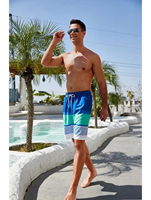 SILKWORLD Mens Swimming Shorts Quick Dry Beach Trunks Swimwear with Mesh Lining