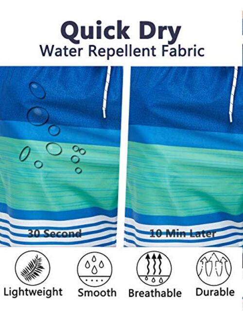 SILKWORLD Mens Swimming Shorts Quick Dry Beach Trunks Swimwear with Mesh Lining