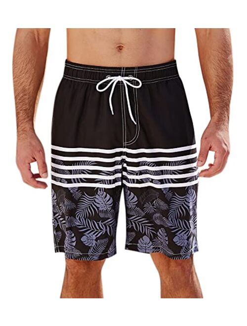 SILKWORLD Mens Swimming Shorts Quick Dry Beach Trunks Swimwear with Mesh Lining