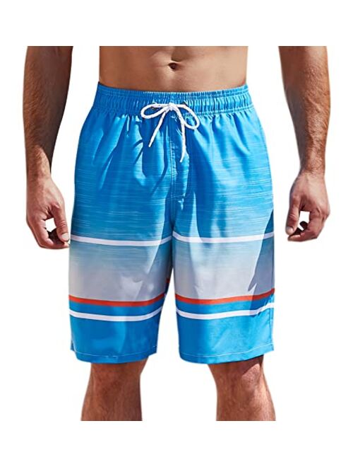 SILKWORLD Mens Swimming Shorts Quick Dry Beach Trunks Swimwear with Mesh Lining