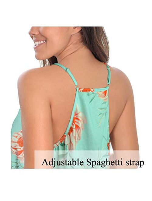 Aokosor Womens Deep V Neck Wrap Spaghetti Strap Tank Tops Summer Sleeveless Shirts Blouses