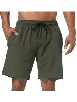 Flytop Mens Swim Trunks Quick Dry Board Shorts with Zipper Pockets Bathing Suit