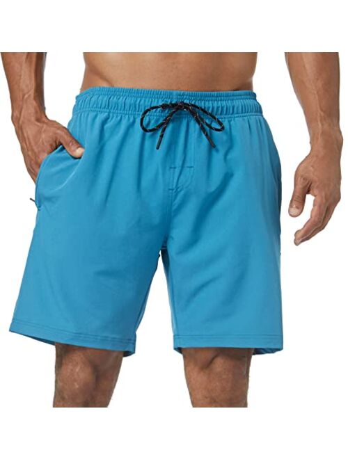 Flytop Mens Swim Trunks Quick Dry Board Shorts with Zipper Pockets Bathing Suit