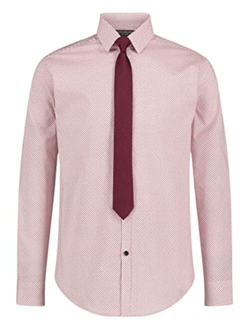 Van Heusen Boys' Big Long Sleeve Collared Button-Down Dress Shirt and Tie Set