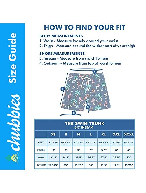 Chubbies Men’s Swim Trunks, Stretch Swimming Board Shorts, 5.5” Inseam