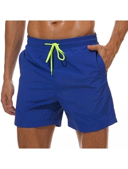 SILKWORLD Men's Swim Trunks Quick Dry Beach Shorts with Pockets