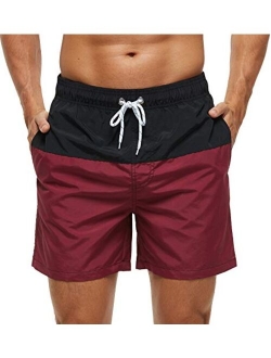 SILKWORLD Men's Swim Trunks Quick Dry Beach Shorts with Pockets