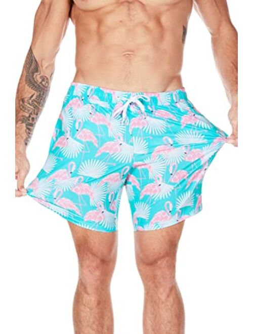 Tipsy Elves Men's Swim Trunks 7 Inch Inseam with 4 Way Stretch and Classic Styles