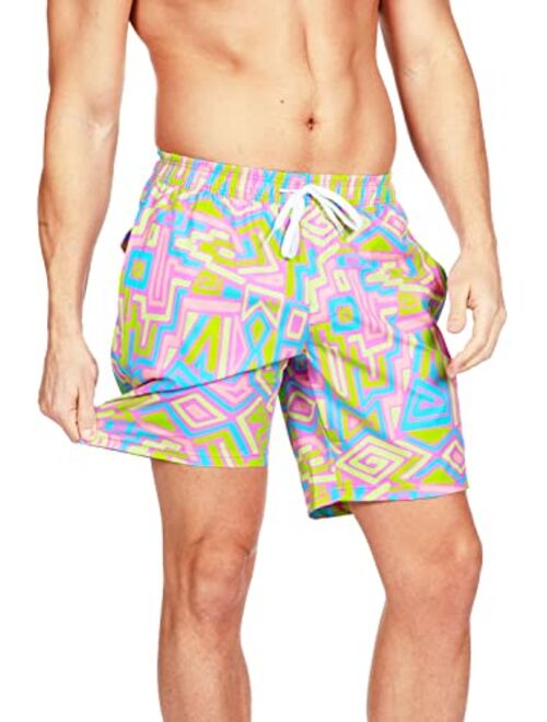 Tipsy Elves Men's Swim Trunks 7 Inch Inseam with 4 Way Stretch and Classic Styles