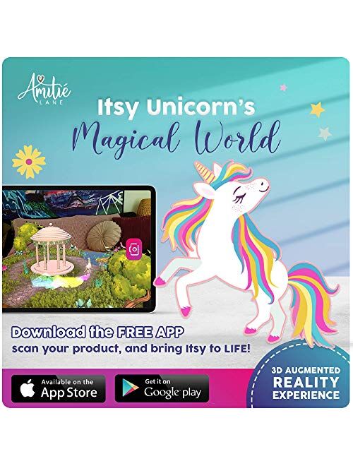 Amitie Lane Unicorn Jewelry Box for Girls - Two Unicorn Gifts for Girls Plus Augmented Reality App (STEM Toy) - Unicorn Music Box and Charm Bracelet