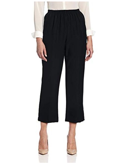 Alfred Dunner Women's Pull-On Style All Around Elastic Waist Polyester Cropped Missy Pants