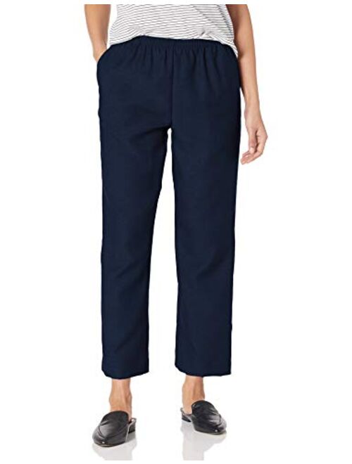 Alfred Dunner Women's Pull-On Style All Around Elastic Waist Polyester Cropped Missy Pants