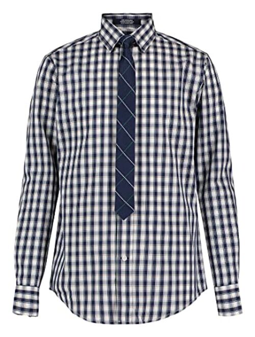 Tommy Hilfiger Boys' Long Sleeve Dress Shirt with Straight Tie, Collared Button-Down with Cuff Sleeves