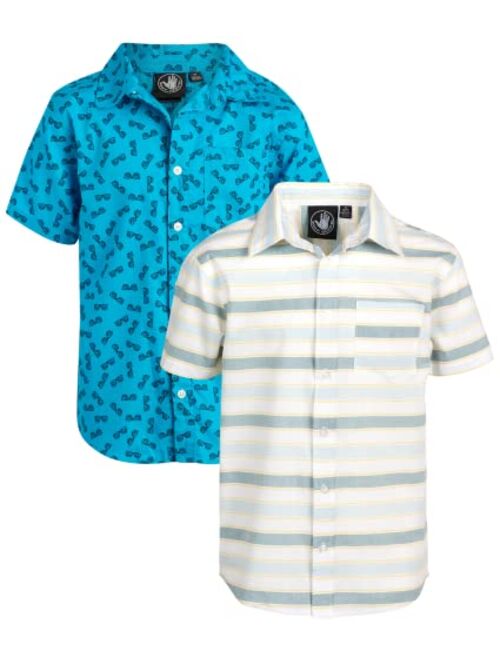 Body Glove Boys' Shirt - 2 Pack Short Sleeve Button Down Summer Beach Shirt (S-XL)