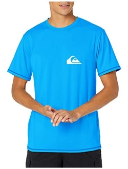 Men's Solid Streak Short Sleeve Rashuguard UPF 50 Sun Protection Surf Shirt