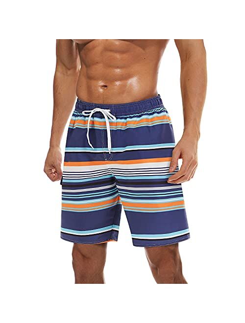 TACVASEN Men's Summer Swim Trunks Quick Dry Surf Boardshorts Bathing Suit Shorts with Mesh Lining