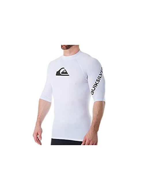 Quiksilver Men's Standard All Time Short Sleeve Rashguard UPF 50 Sun Protection Surf Shirt