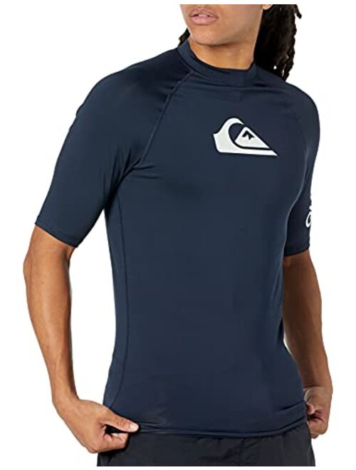 Quiksilver Men's Standard All Time Short Sleeve Rashguard UPF 50 Sun Protection Surf Shirt