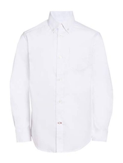 Boys Oxford Long Sleeve Dress Shirt, Collared Button-Down with Chest Pocket, Regular Fit