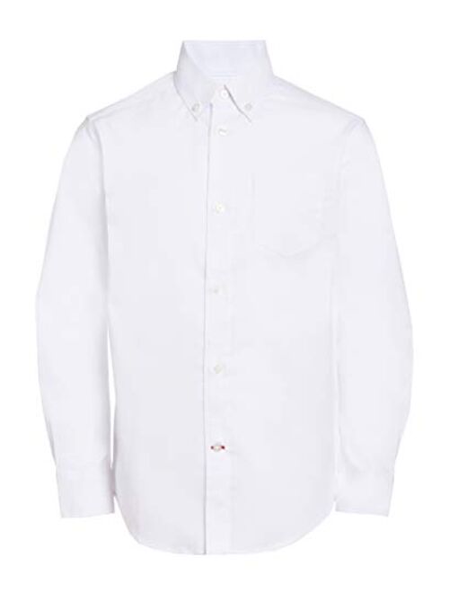 Tommy Hilfiger Boys Oxford Long Sleeve Dress Shirt, Collared Button-Down with Chest Pocket, Regular Fit