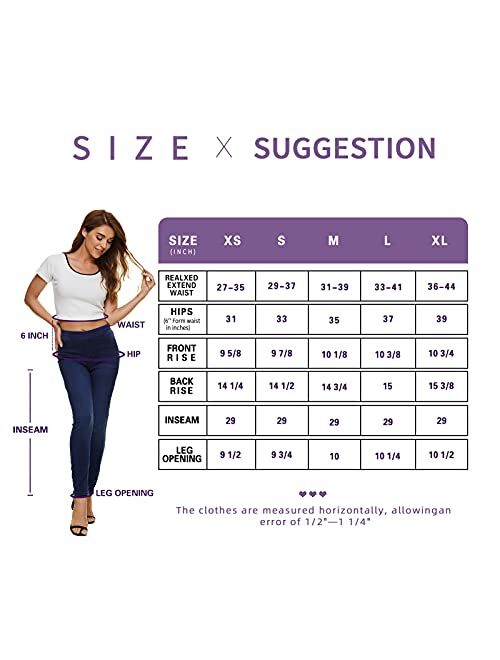 LICTZNEE Jeggings for Women High Waist, Stretchy Jeans Slim Fit Leg Pull on Jean with Pockets, Soft Breathable Cotton Blend