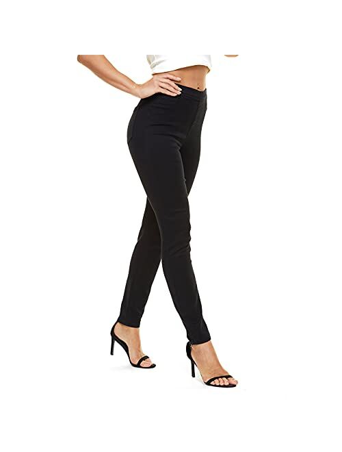 LICTZNEE Jeggings for Women High Waist, Stretchy Jeans Slim Fit Leg Pull on Jean with Pockets, Soft Breathable Cotton Blend