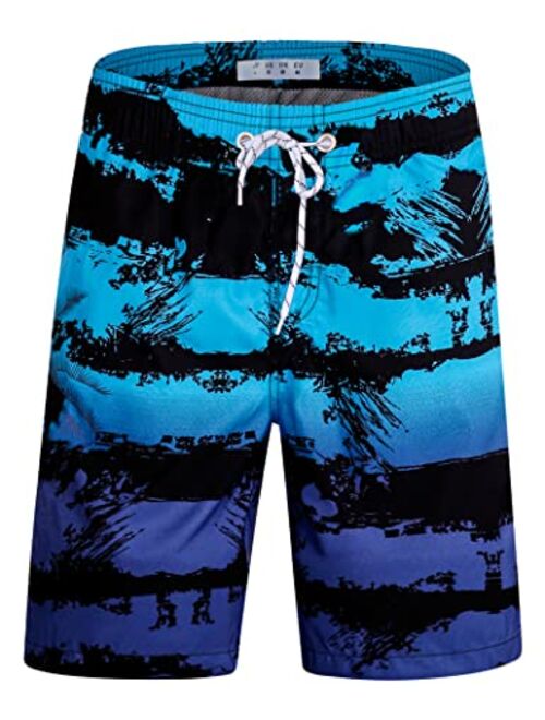 Bojin Mens Swim Trunks with Pockets Swim Shorts Quick Dry 4-Way Stretch Material Mesh Lining Water Repellent Beach Swimwear