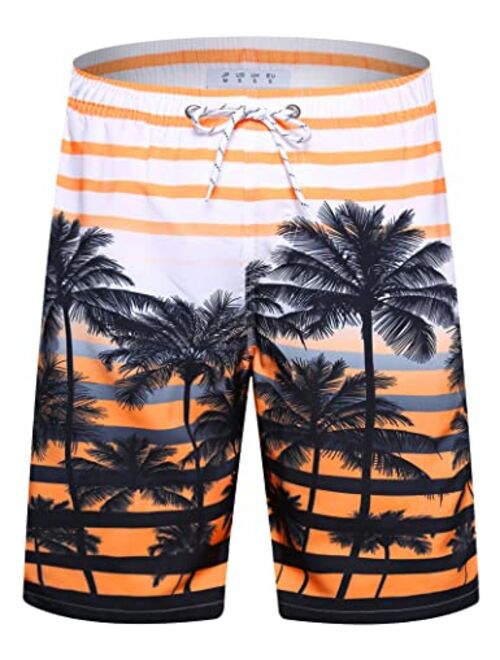 Bojin Mens Swim Trunks with Pockets Swim Shorts Quick Dry 4-Way Stretch Material Mesh Lining Water Repellent Beach Swimwear