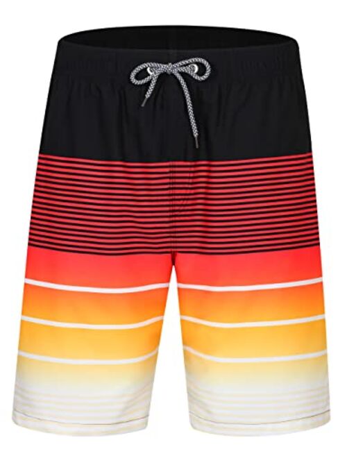 Bojin Mens Swim Trunks with Pockets Swim Shorts Quick Dry 4-Way Stretch Material Mesh Lining Water Repellent Beach Swimwear