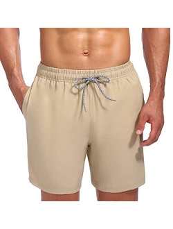 Biwisy Mens Swim Trunks Quick Dry Swim Shorts Mesh Lining Swimwear Bathing Suits with Pockets