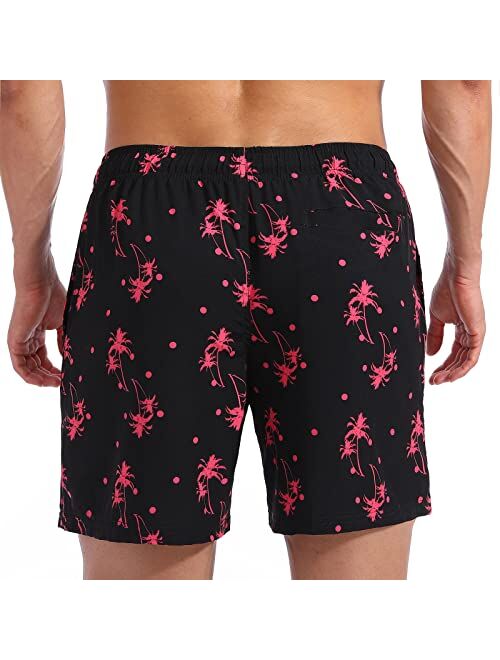 Biwisy Mens Swim Trunks Quick Dry Swim Shorts Mesh Lining Swimwear Bathing Suits with Pockets