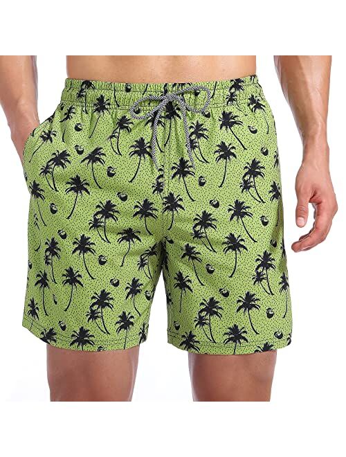 Biwisy Mens Swim Trunks Quick Dry Swim Shorts Mesh Lining Swimwear Bathing Suits with Pockets