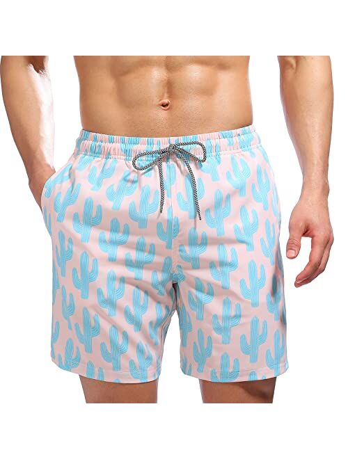 Biwisy Mens Swim Trunks Quick Dry Swim Shorts Mesh Lining Swimwear Bathing Suits with Pockets