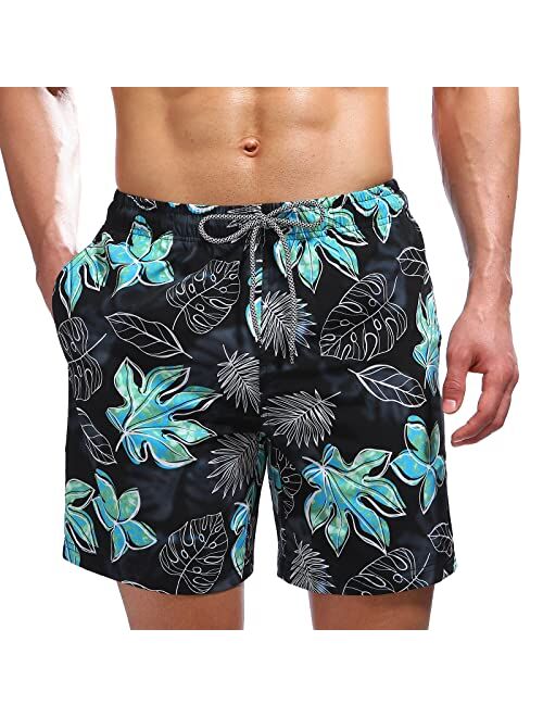 Biwisy Mens Swim Trunks Quick Dry Swim Shorts Mesh Lining Swimwear Bathing Suits with Pockets