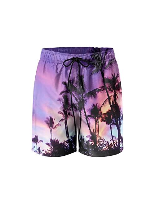 Queen Hero Mens Swim Trunks Short Quick-Dry Swimming Trunks with Mesh Lining Fashion Trend Turnks