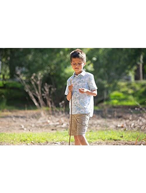 MOMOLAND Toddler Boys Short Sleeves Button Down Shirt Linen Design