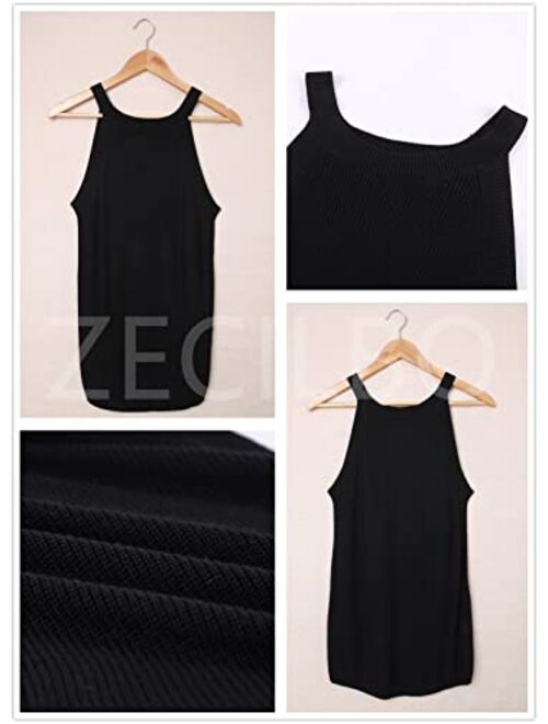 Zecilbo Womens Fashion Casual Tanks Summer Sexy V Neck Sleeveless Shirts Color Block Blouses Loose Cute Camis Tops