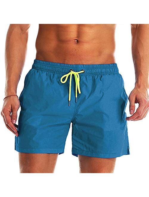 Lncropo Men's Swim Trunks Quick Dry Swim Shorts with Mesh Lining Bathing Suits