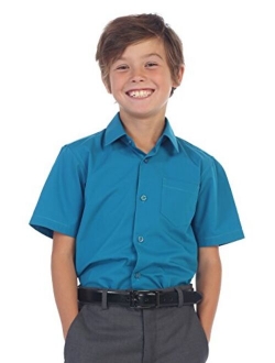 Boy's Short Sleeve Solid Dress Shirt