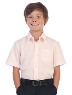 Boy's Short Sleeve Solid Dress Shirt