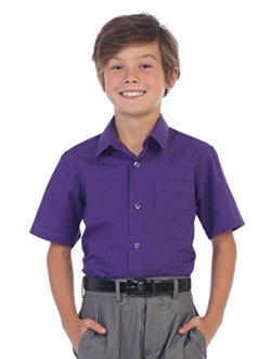 Boy's Short Sleeve Solid Dress Shirt