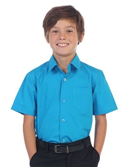 Boy's Short Sleeve Solid Dress Shirt