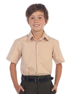 Boy's Short Sleeve Solid Dress Shirt