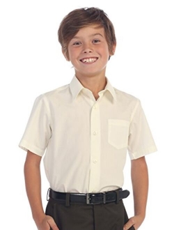 Boy's Short Sleeve Solid Dress Shirt