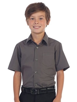 Boy's Short Sleeve Solid Dress Shirt