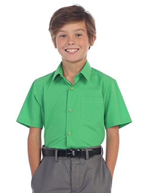 Gioberti Boy's Short Sleeve Solid Dress Shirt