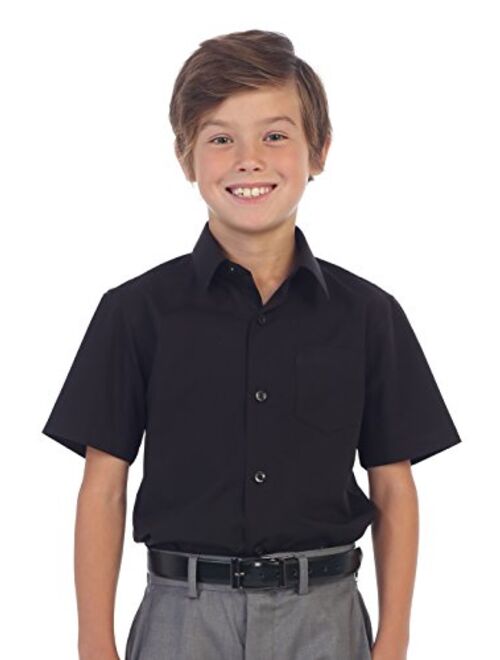 Gioberti Boy's Short Sleeve Solid Dress Shirt